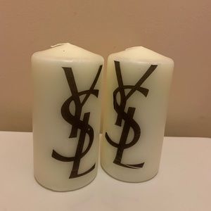 Custom Designer Pillar Candles. YSL